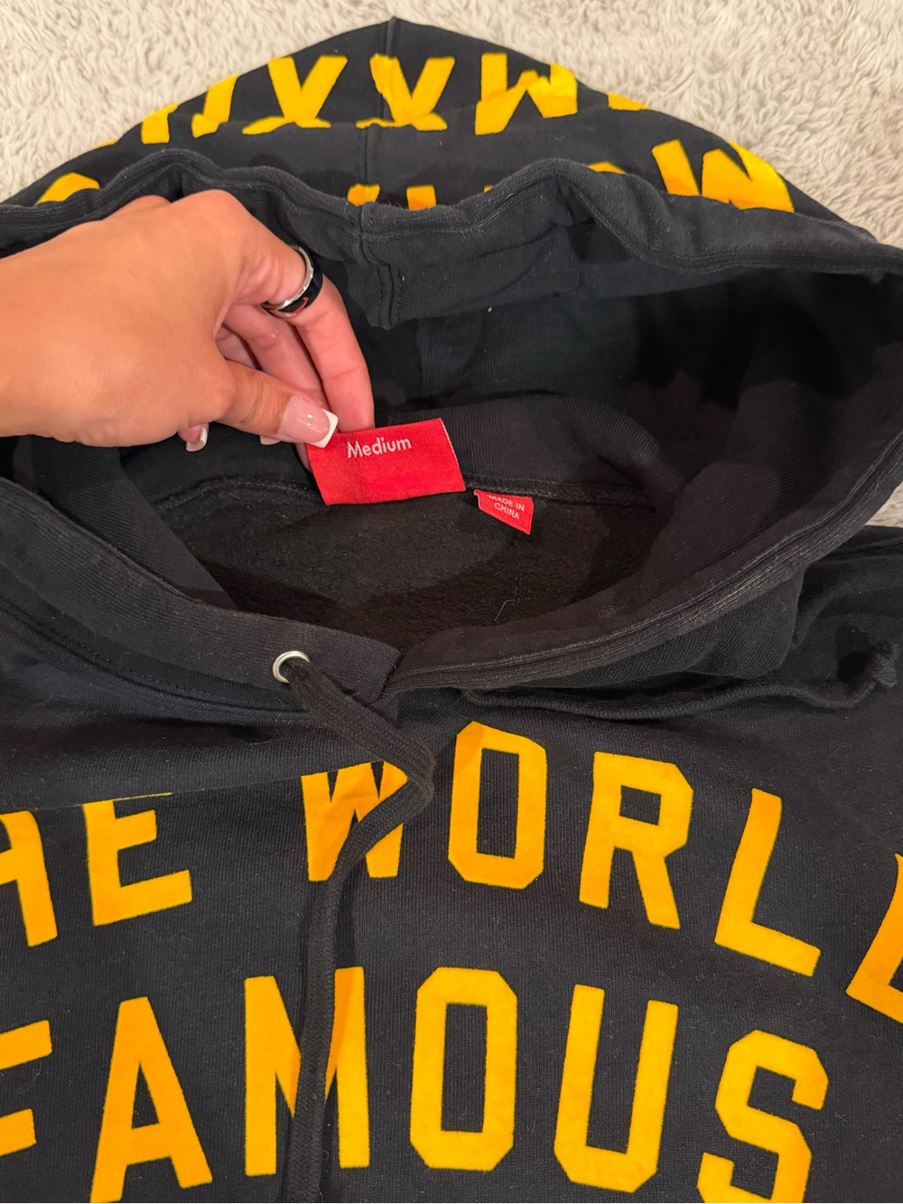 Supreme Black & Yellow Graphic Hoodie - Picture 4 of 5